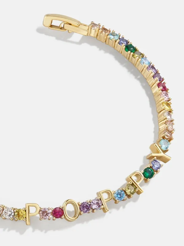 Custom Tennis Bracelet - Gold/Multi sold by BaubleBar