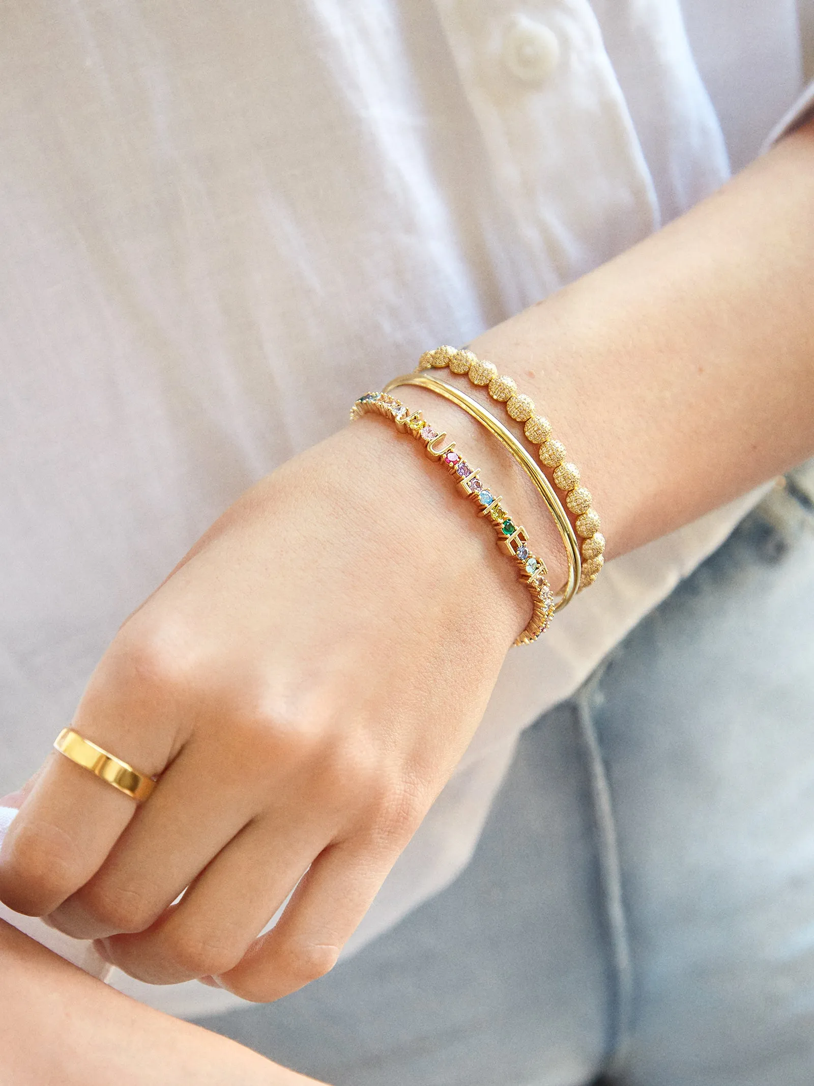 Custom Tennis Bracelet - Gold/Multi sold by BaubleBar product image thumbnail 2