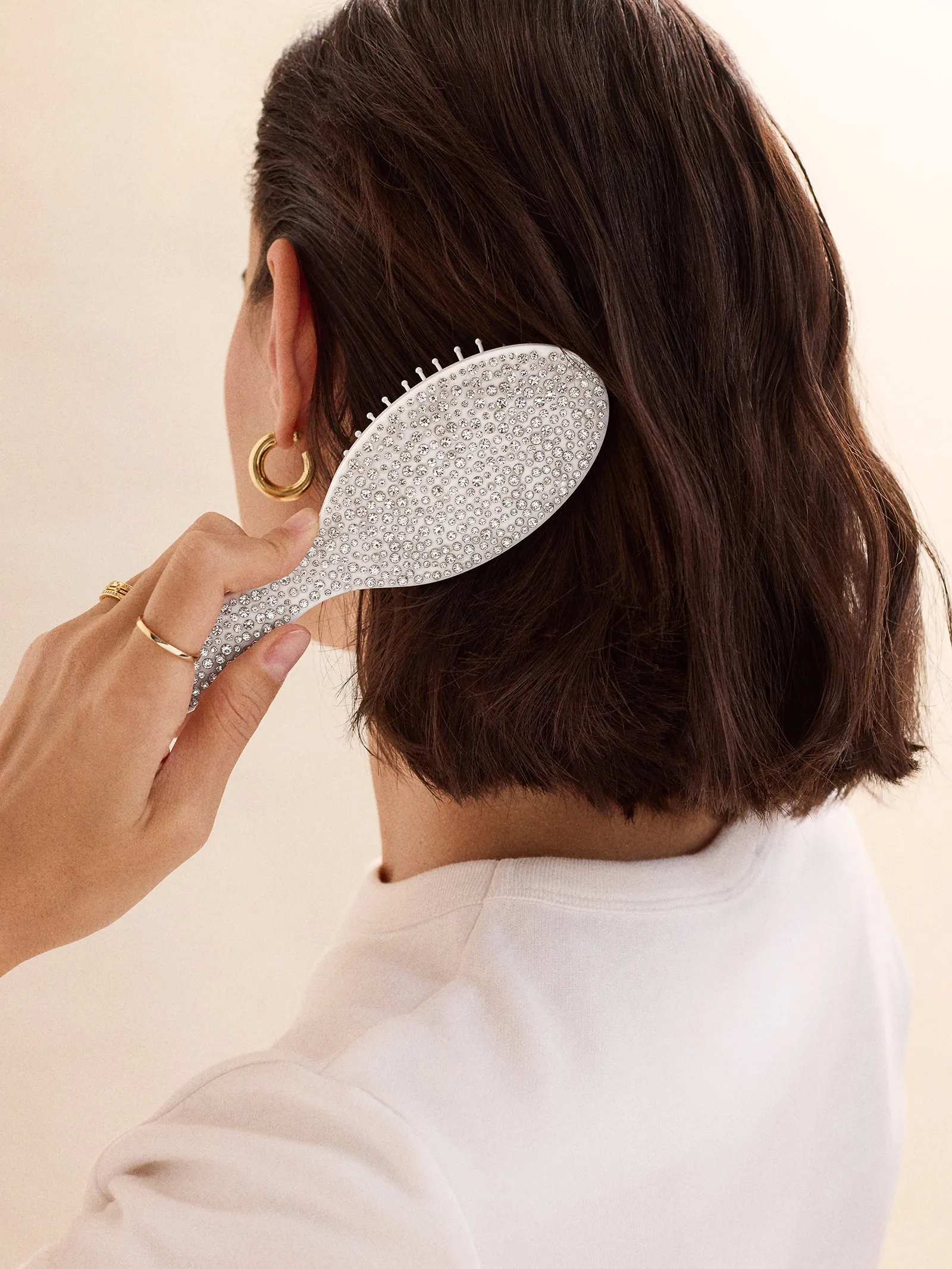 Sparkle White Hair Brush - White/Clear sold by BaubleBar product image thumbnail 2