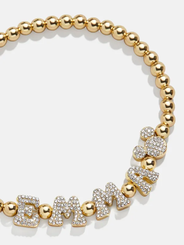 Disney Mickey Mouse Pisa Custom Bracelet - Gold/Pavé sold by BaubleBar