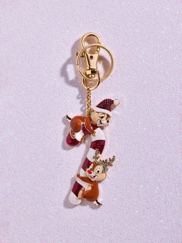Disney Chip' N Dale Candy Cane 2D Bag Charm - Chip 'N Dale Candy Cane Bag Charm made by BaubleBar