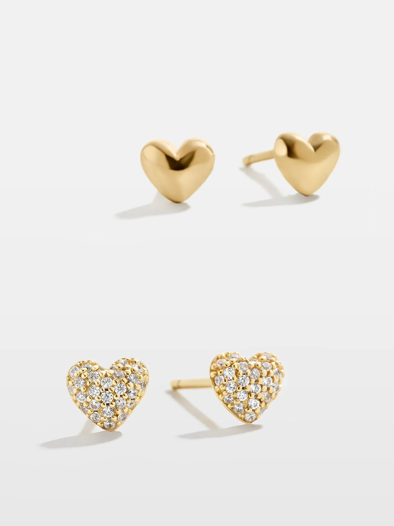 Adrianna 18K Gold Earrings - Pavé Heart sold by BaubleBar