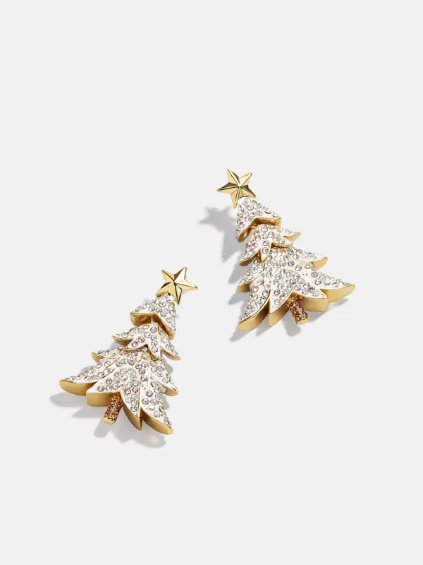 Pine-ing For You Earrings - White Christmas Tree sold by BaubleBar