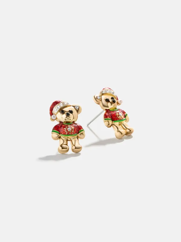 Top Of The Cute List Earrings - Teddy Bear Delicate Stud Earrings sold by BaubleBar
