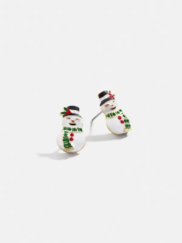 Snowman Stud Earrings - Snowman Delicate Stud Earrings sold by BaubleBar