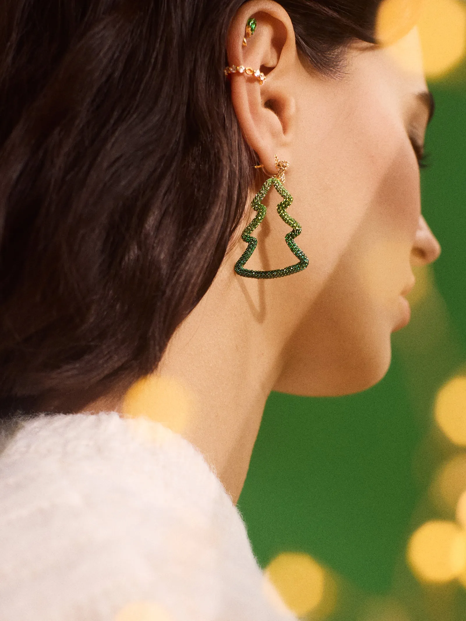Spruce It Up Earrings - Outline Christmas Tree sold by BaubleBar product image thumbnail 2