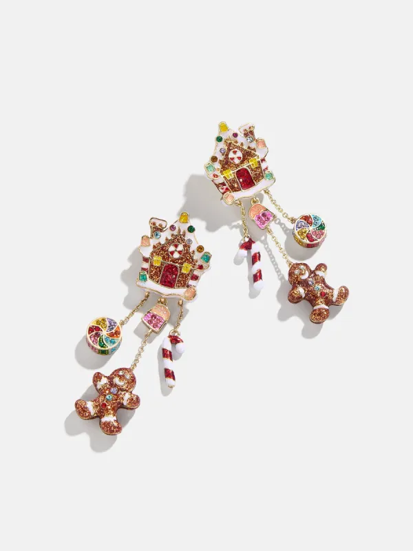 Santa's Favorite Earrings - Gingerbread House sold by BaubleBar