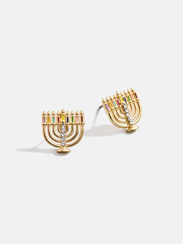 Shine Bright Earrings - Menorah Delicate Stud Earrings sold by BaubleBar