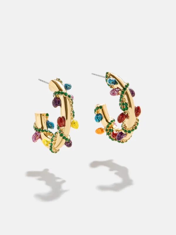 Merry & Bright Hoop Earrings - Gold/Multi sold by BaubleBar