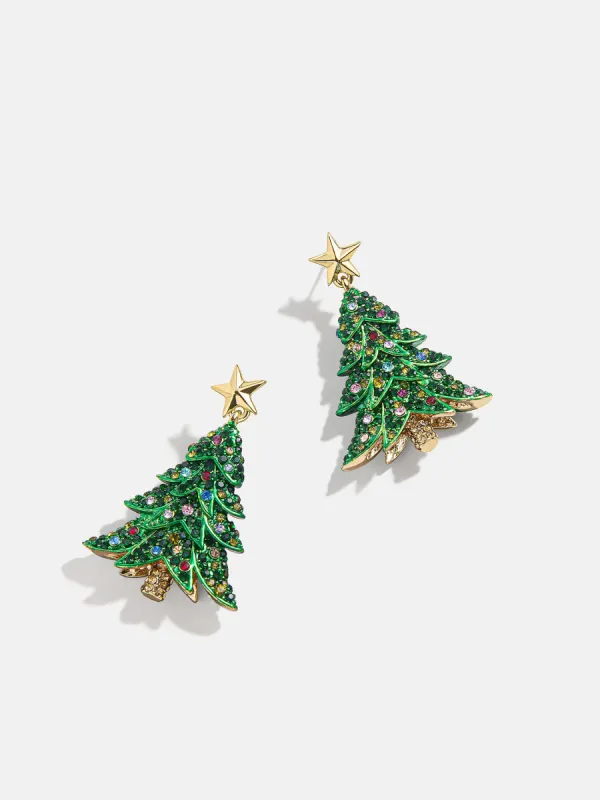 Pine-ing For You Earrings - Green Christmas Tree sold by BaubleBar