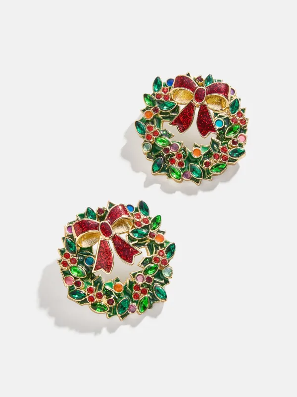 Bewreath In The Spirit Earrings - Holiday Wreath sold by BaubleBar
