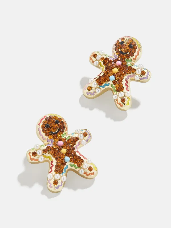 I'm The Gingerbread Man Earrings - Gingerbread Man Delicate Stud Earrings sold by BaubleBar