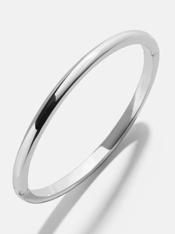 Nadia Classic Hinge Bangle - Classic Thin Silver sold by BaubleBar