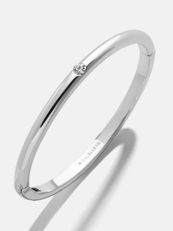 Nadia Classic Hinge Bangle - Classic Thin Silver Single Bezel sold by BaubleBar