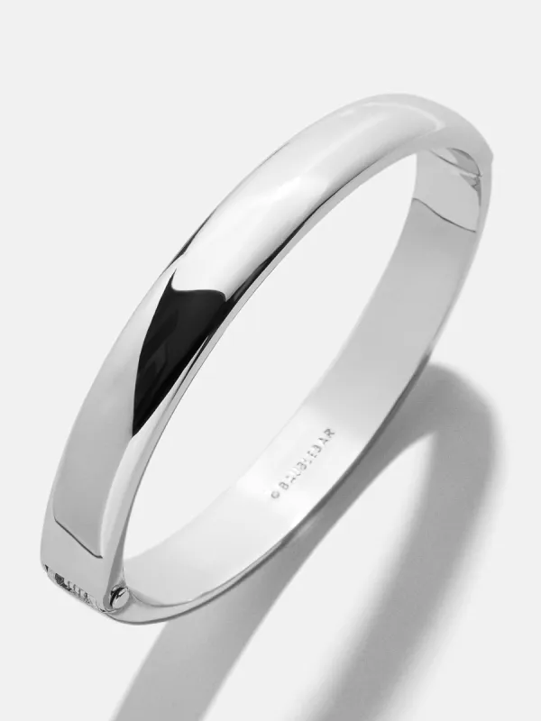 Nadia Classic Hinge Bangle - Classic Thick Silver sold by BaubleBar