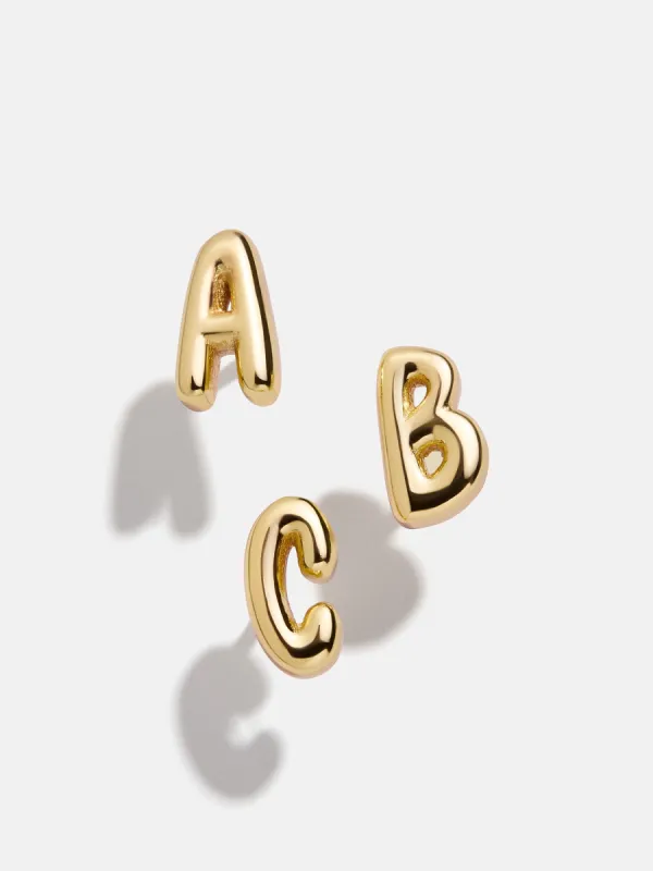 18K Gold Single Bubble Initial Earring - Bubble Initial sold by BaubleBar