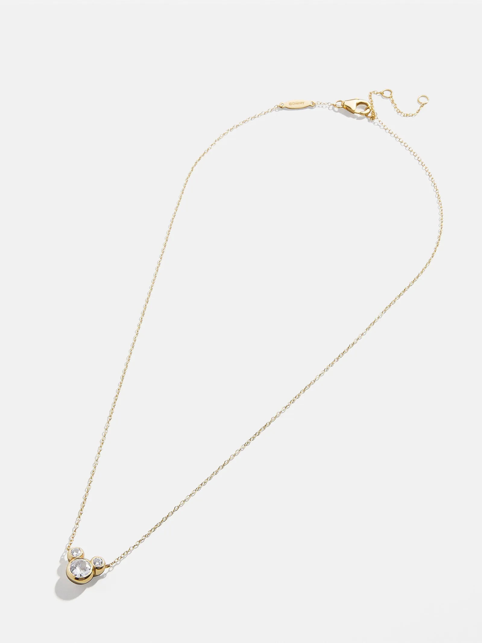 Mickey Mouse Disney 18K Gold Plated Sterling Silver & Cubic Zircona Pendant Necklace - Gold/Pavé sold by BaubleBar product image thumbnail 3
