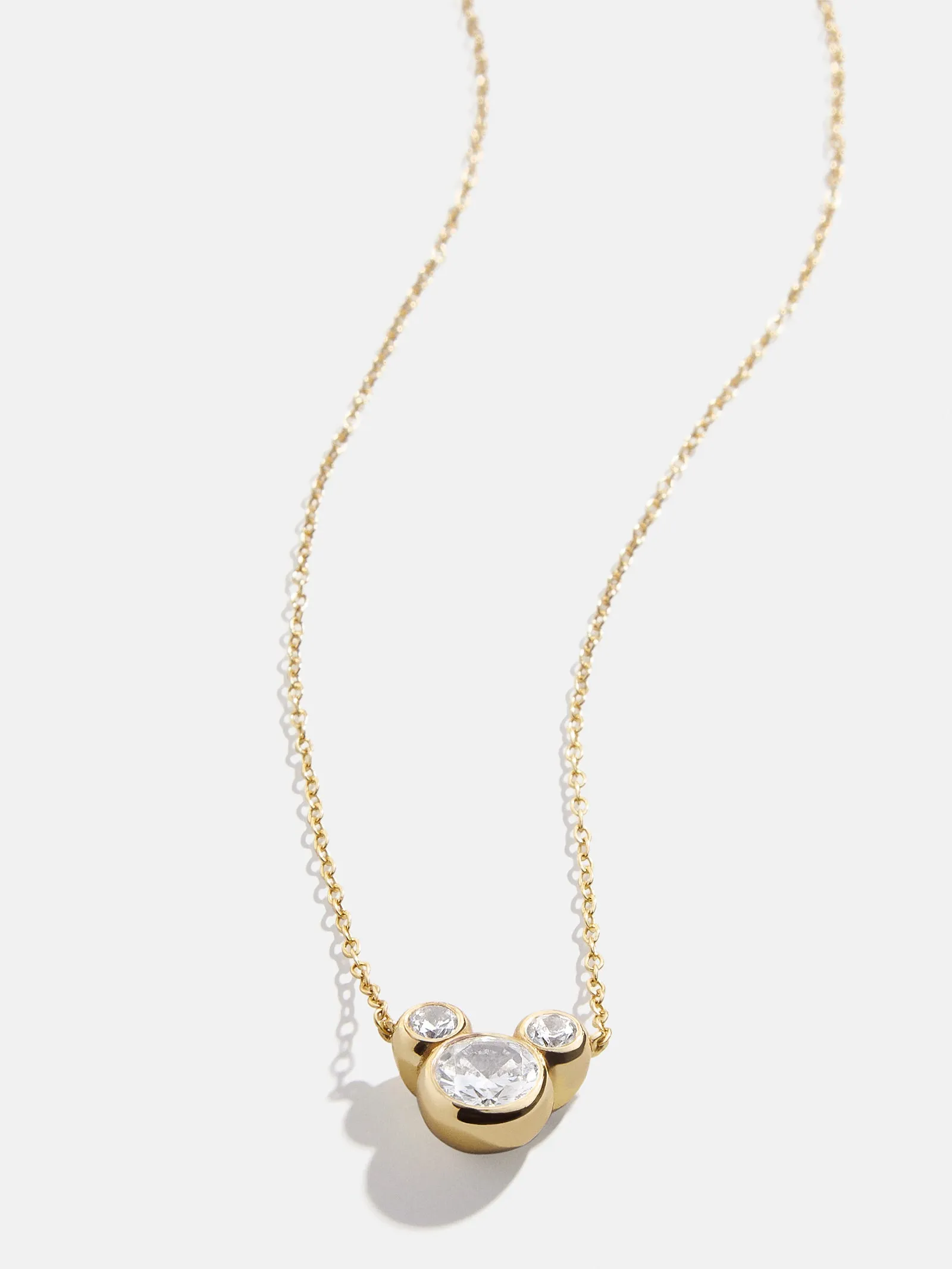 Mickey Mouse Disney 18K Gold Plated Sterling Silver & Cubic Zircona Pendant Necklace - Gold/Pavé sold by BaubleBar