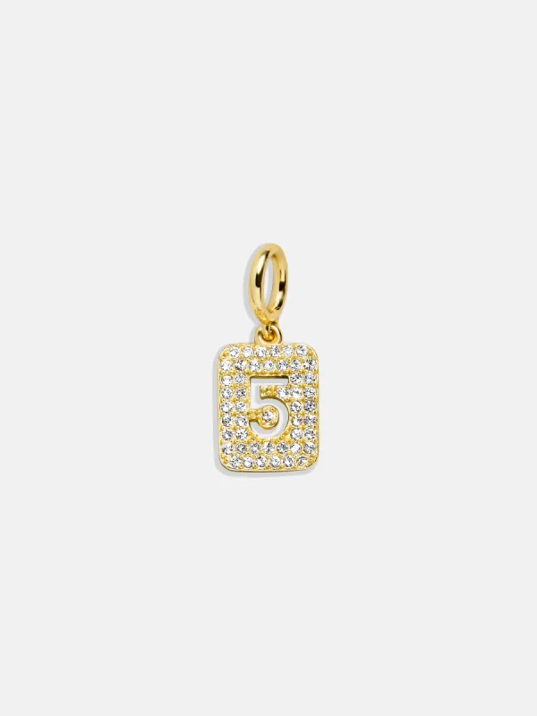 Block Pavé Number Cluster Charm - 5 sold by BaubleBar