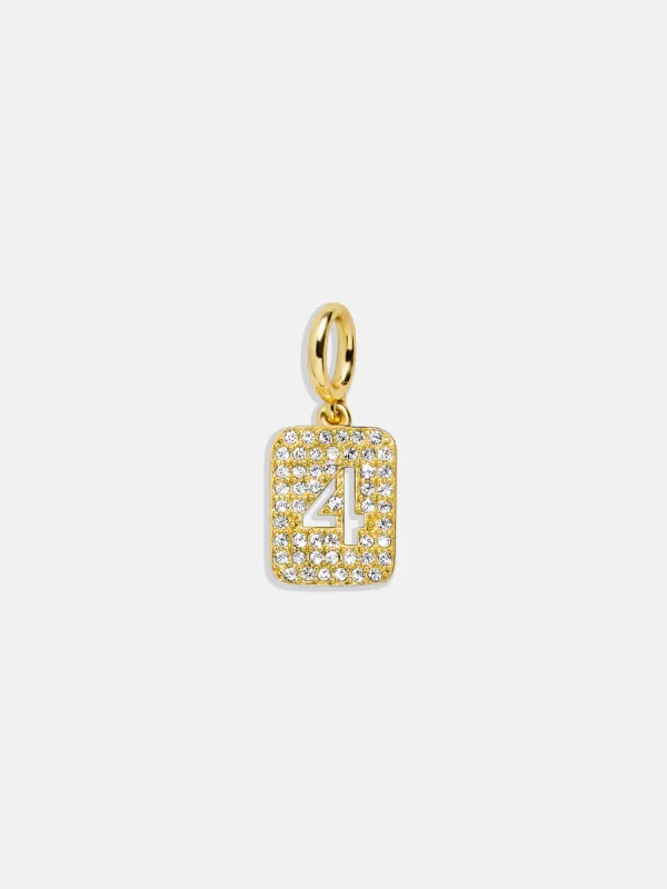 Block Pavé Number Cluster Charm - 4 sold by BaubleBar
