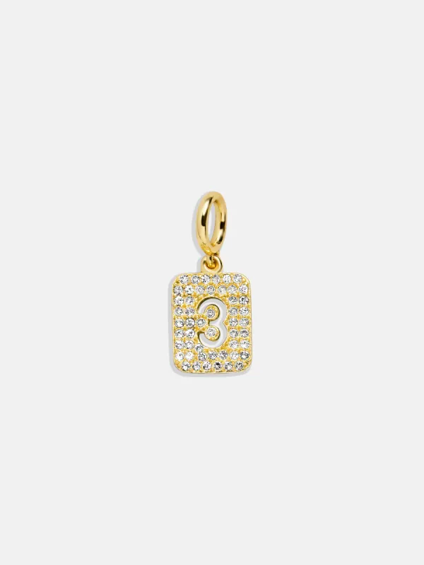 Block Pavé Number Cluster Charm - 3 sold by BaubleBar