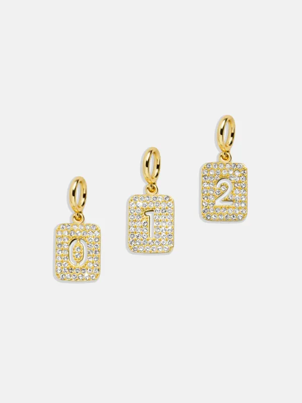 Block Pavé Number Cluster Charm - 1 sold by BaubleBar
