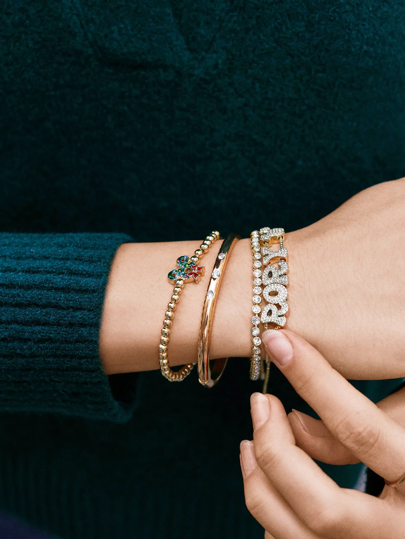 Disney Mickey Mouse Christmas Wreath Pisa Bracelet - Mickey Mouse Wreath sold by BaubleBar product image thumbnail 2