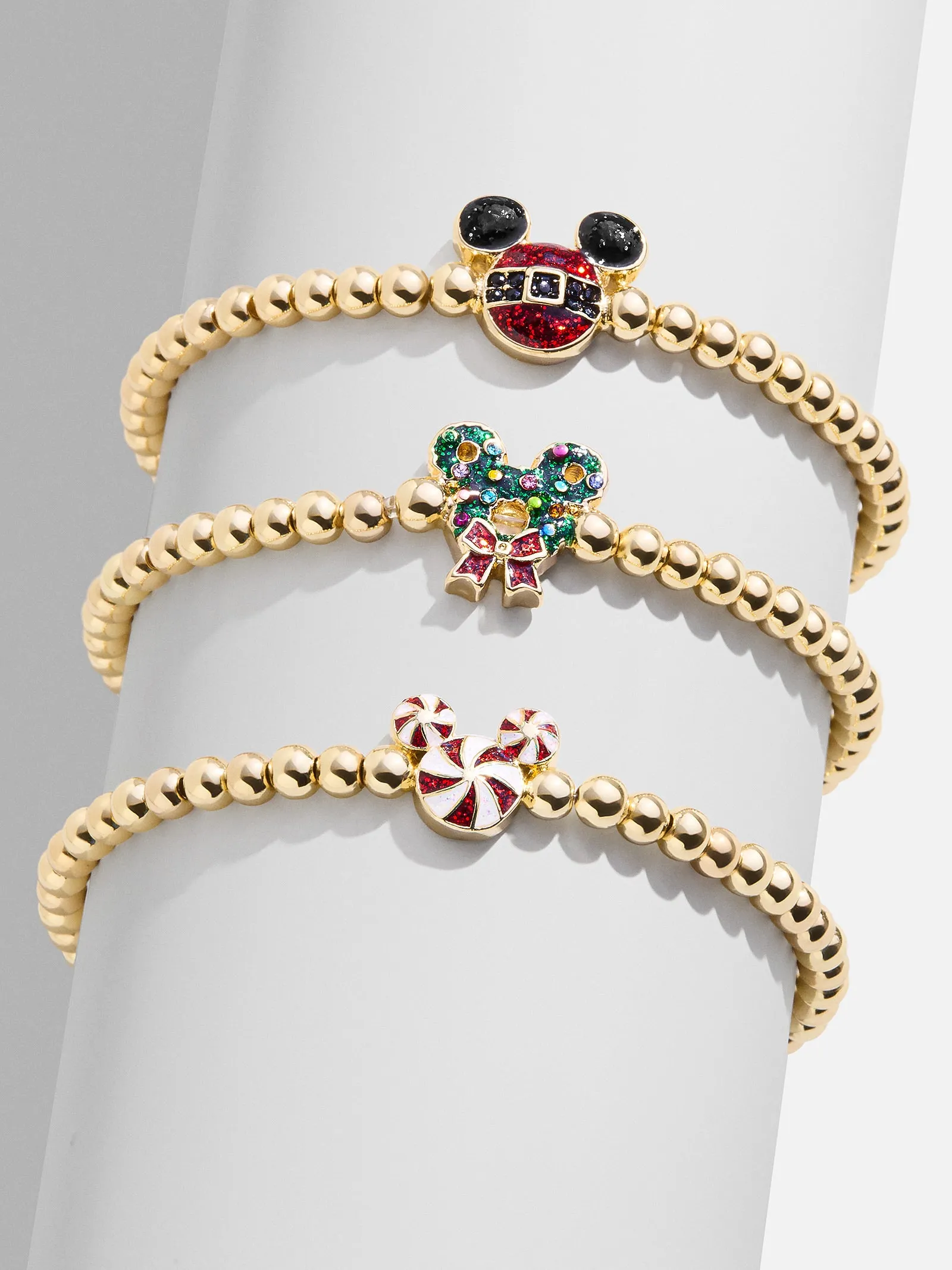Disney Mickey Mouse Christmas Candy Cane Pisa Bracelet - Mickey Mouse Candy Cane sold by BaubleBar