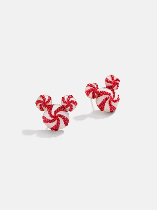 Disney Mickey Mouse Candy Cane Earrings - Peppermint Delicate Stud Earrings sold by BaubleBar