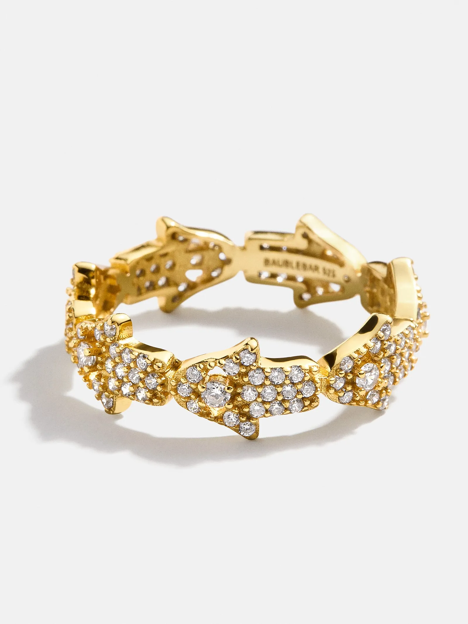 18K Gold Hamsa Pavé Ring - Hamsa sold by BaubleBar