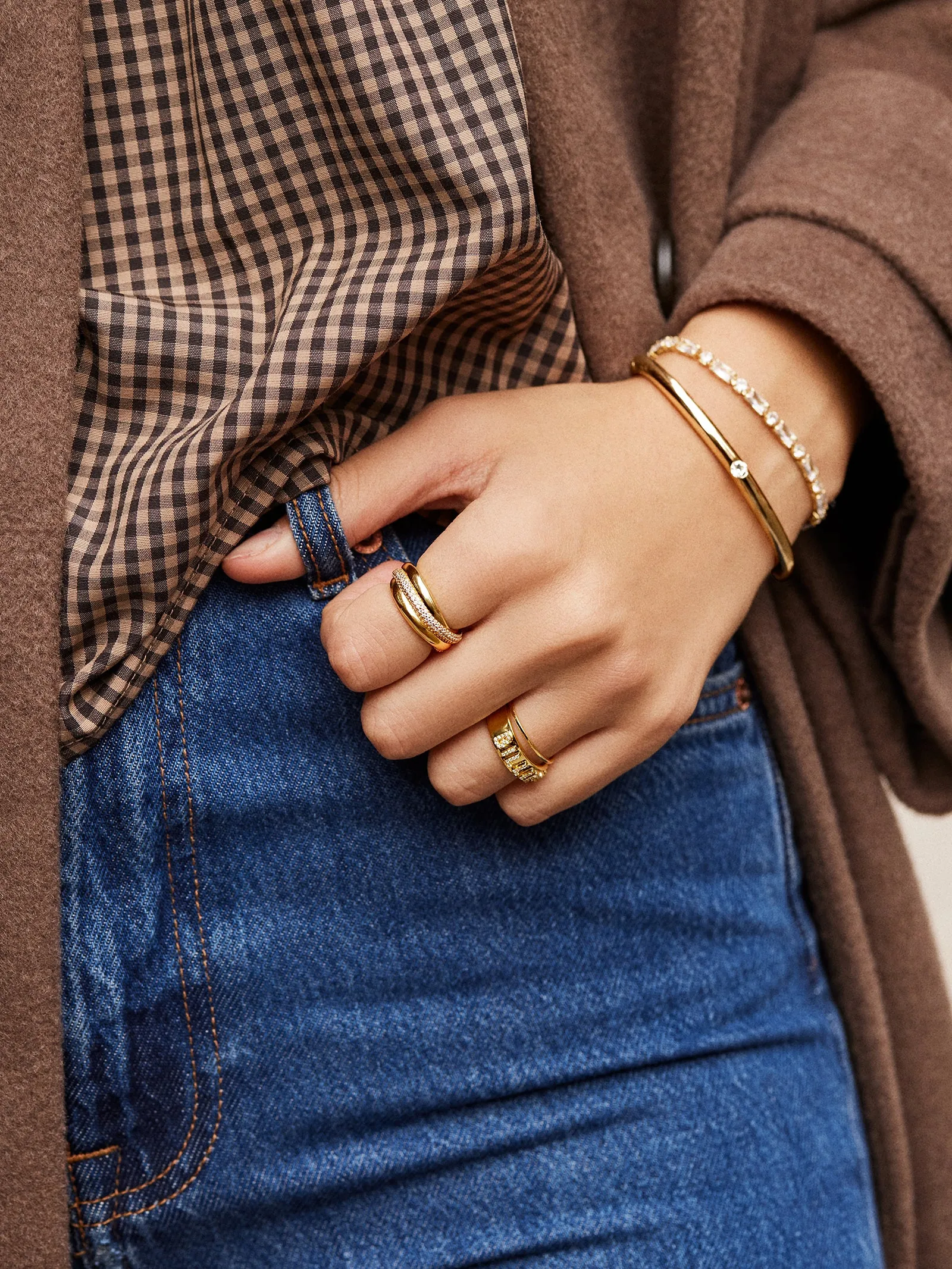 Ramona 18K Gold Ring - Gold/Pavé sold by BaubleBar product image thumbnail 2