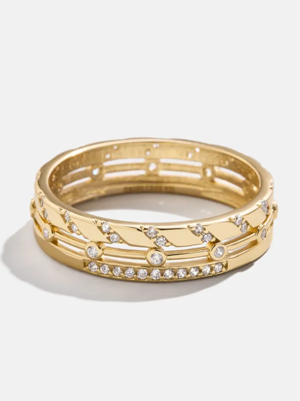 Zaria 18K Gold Ring - Gold/Pavé sold by BaubleBar