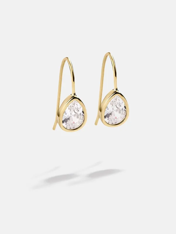 Jovie 18K Gold Bezel Earrings - Gold/Pavé sold by BaubleBar