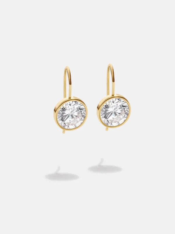 Fallon 14K Gold Bezel Earrings - 10MM Stone made by BaubleBar