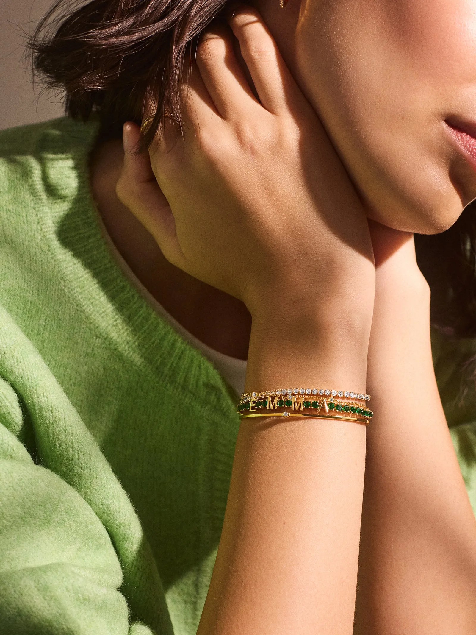 Custom Tennis Bracelet - Gold/Green sold by BaubleBar product image thumbnail 2