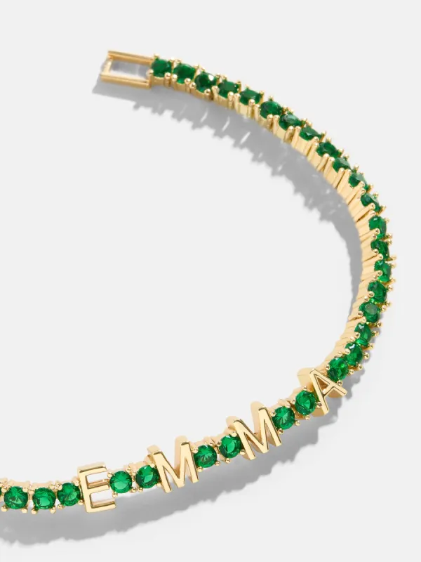 Custom Tennis Bracelet - Gold/Green sold by BaubleBar