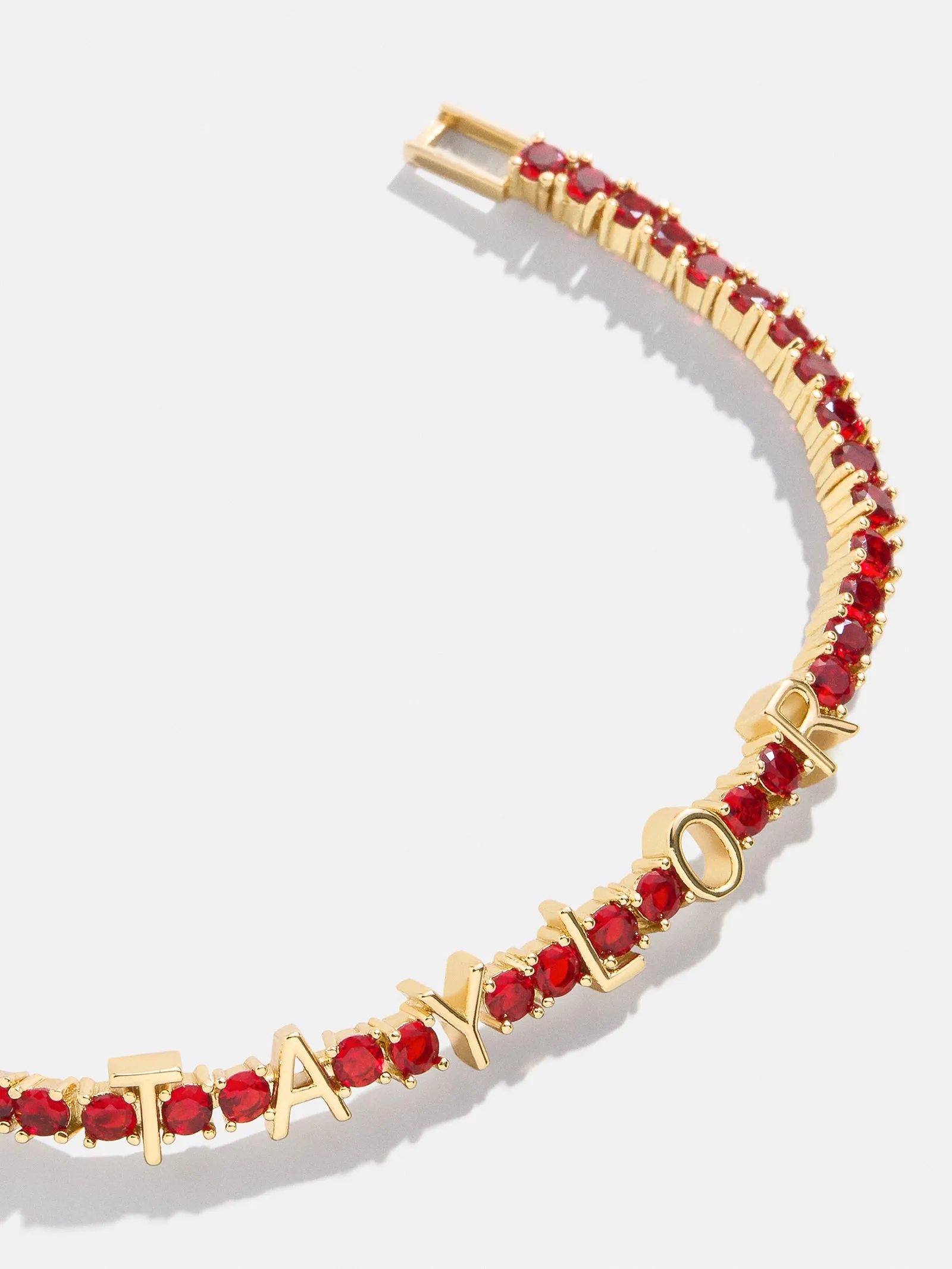 Custom Tennis Bracelet - Gold/Red sold by BaubleBar