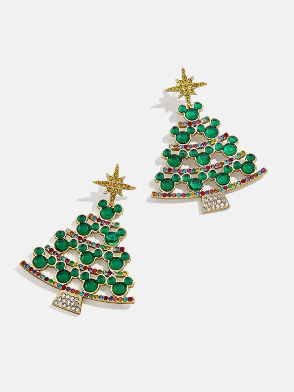 Disney Mickey Mouse Jolly & Pine Earrings - Mickey Mouse Statement Christmas Tree Earrings sold by BaubleBar