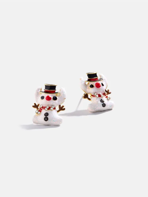 Disney Stitch Snowman Earrings - White sold by BaubleBar