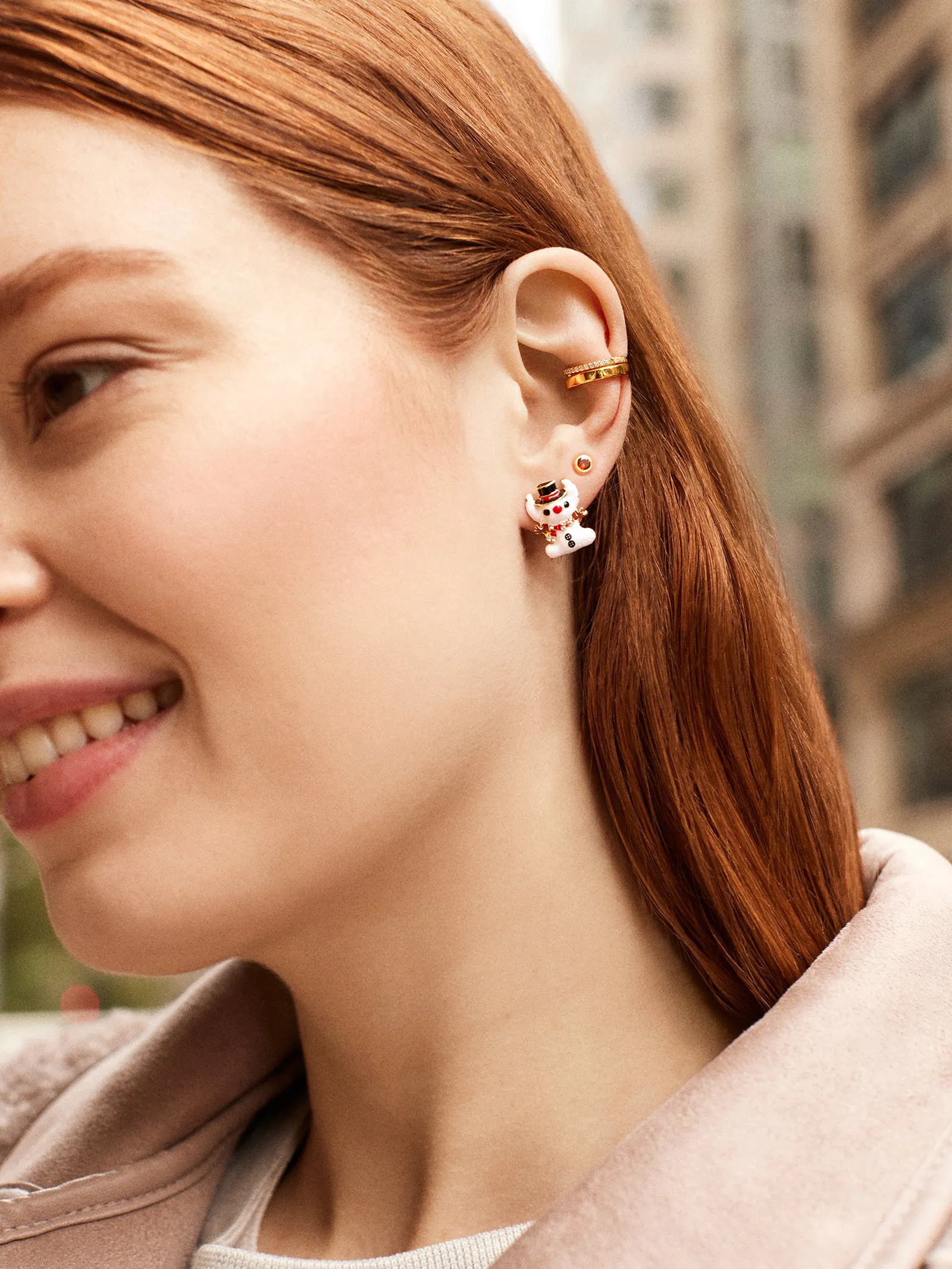 Disney Stitch Snowman Earrings - White sold by BaubleBar product image thumbnail 2