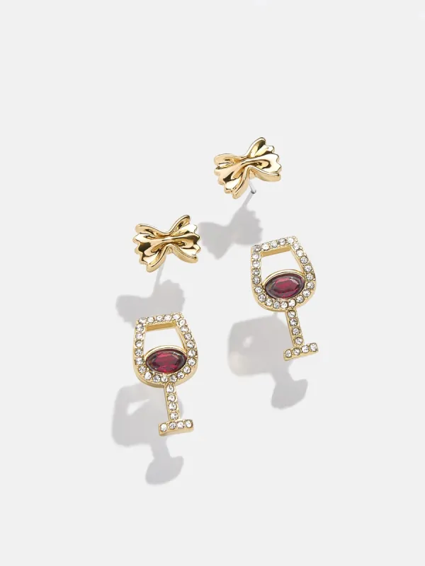Endless Pastabilities Earring Set - Red Wine Earring Set sold by BaubleBar