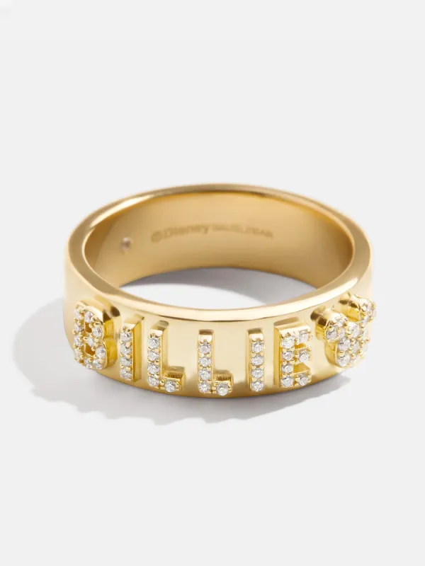 Disney 18K Gold Plated Sterling Silver Custom Block Ring - Gold/Pavé sold by BaubleBar
