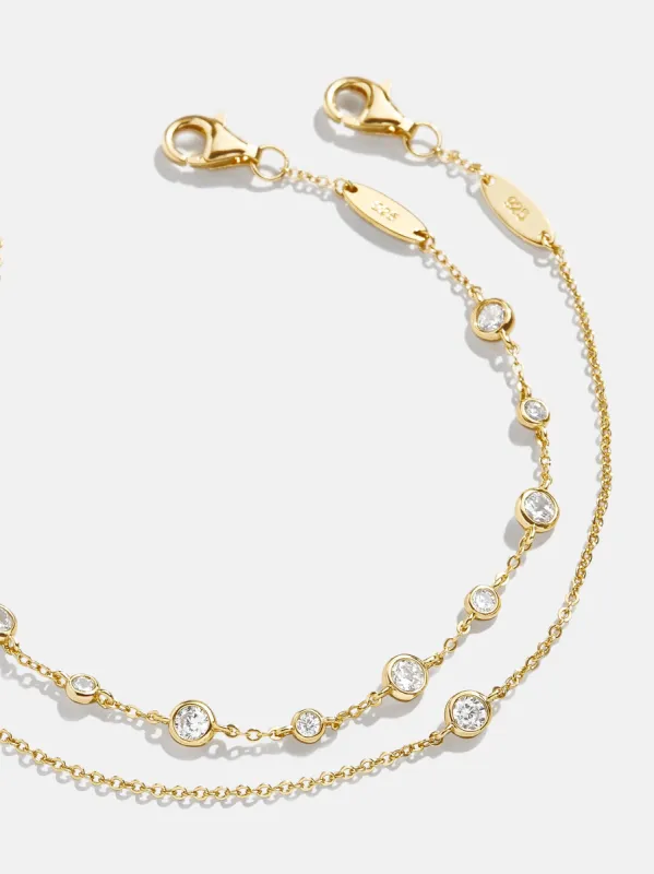 Yolanda 18K Gold Bracelet Set - Gold/Pavé sold by BaubleBar