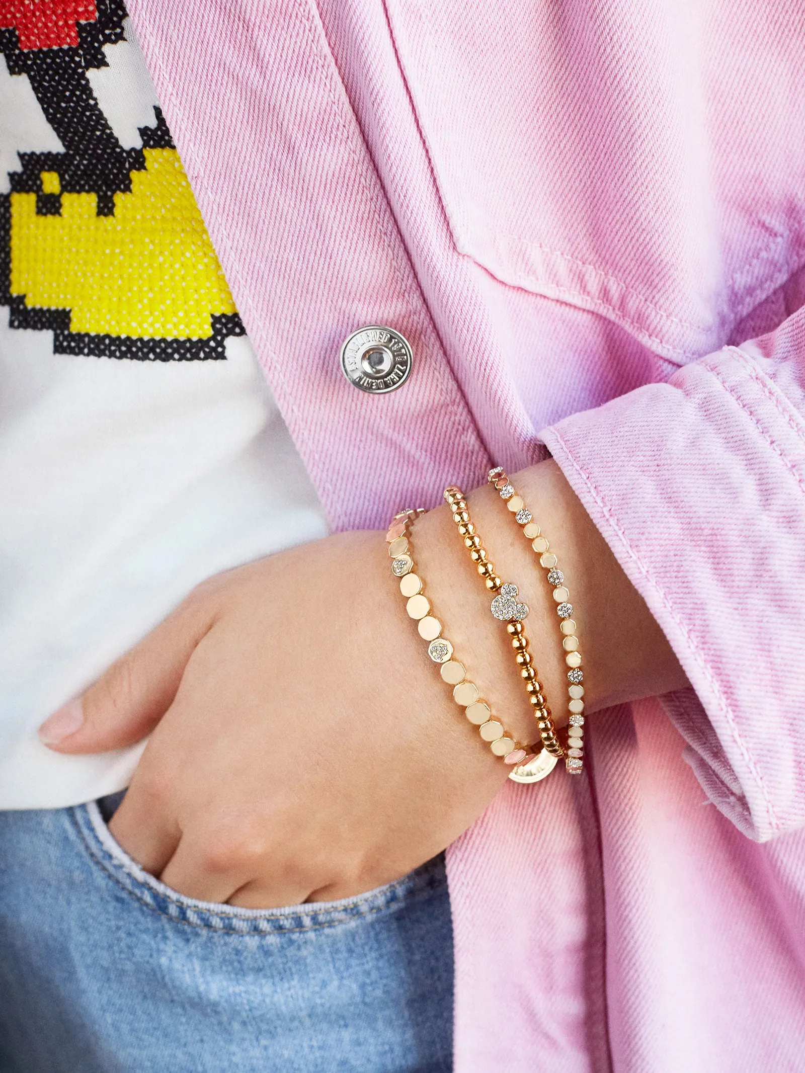 Mickey Mouse Disney Stretch Bracelet - Gold sold by BaubleBar product image thumbnail 2