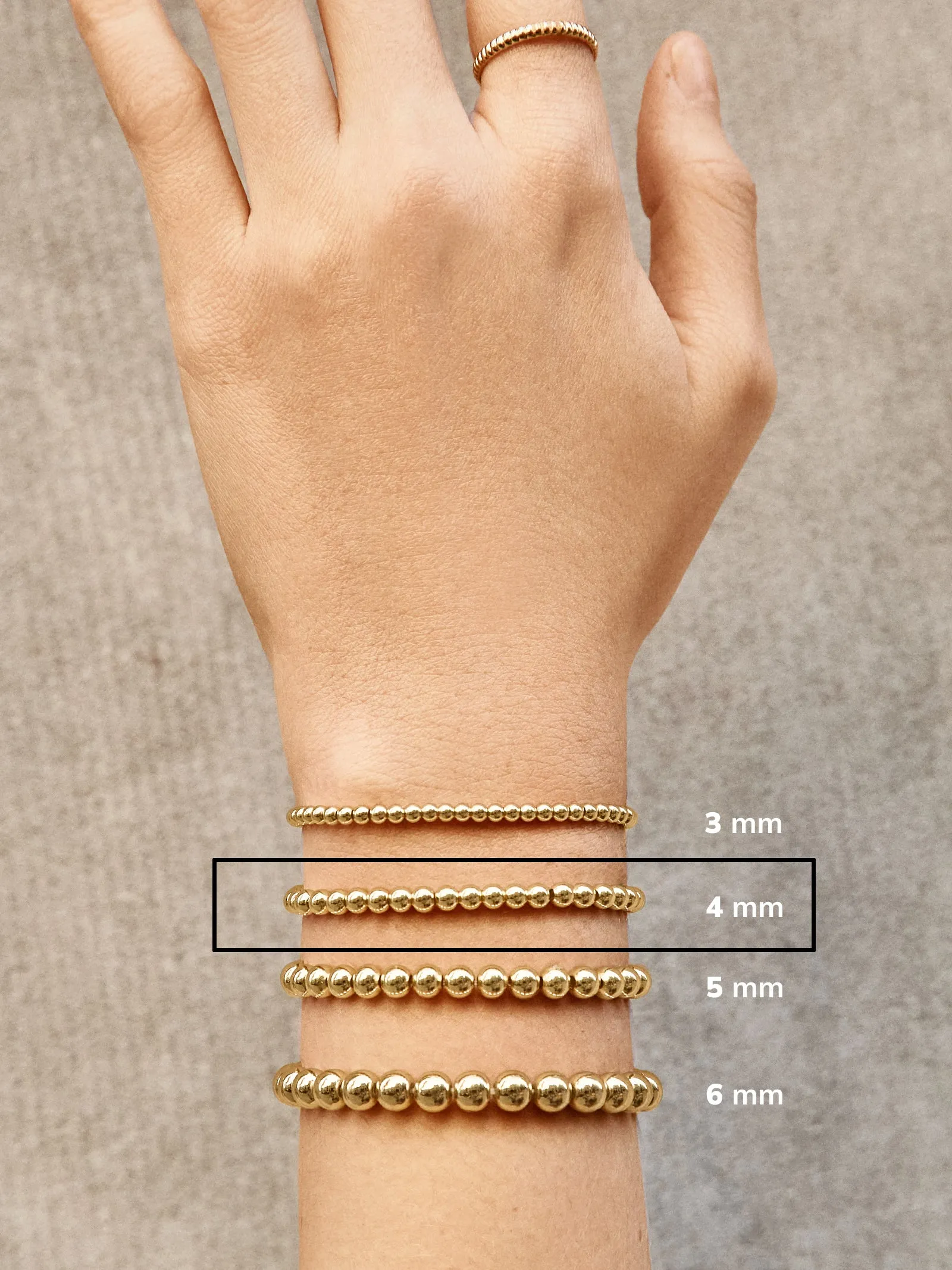 Gold Pisa Bracelet - 4MM Beads sold by BaubleBar product image thumbnail 4