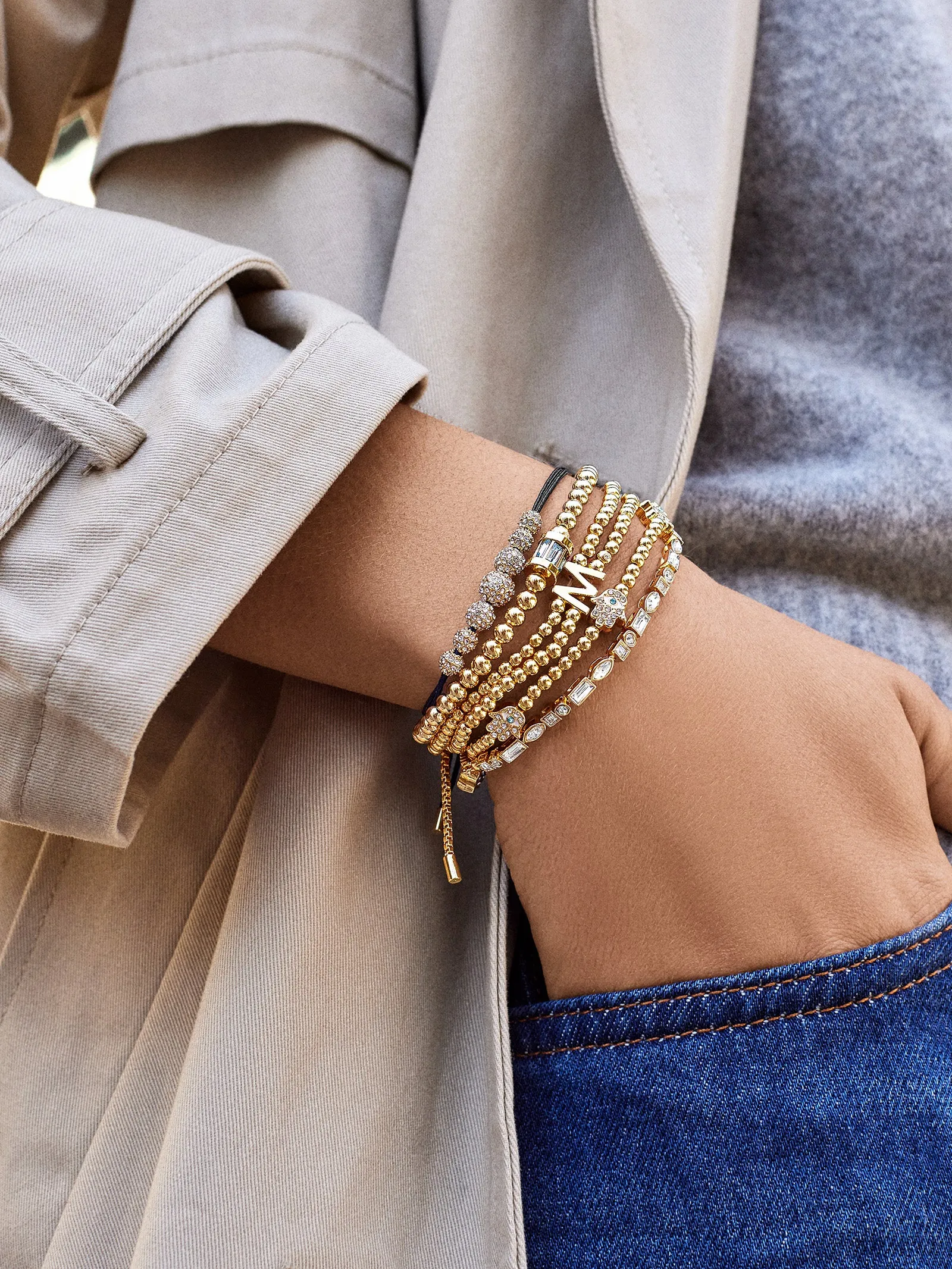 Kayden Pull Tie Bracelet - Mixed Stones sold by BaubleBar product image thumbnail 2