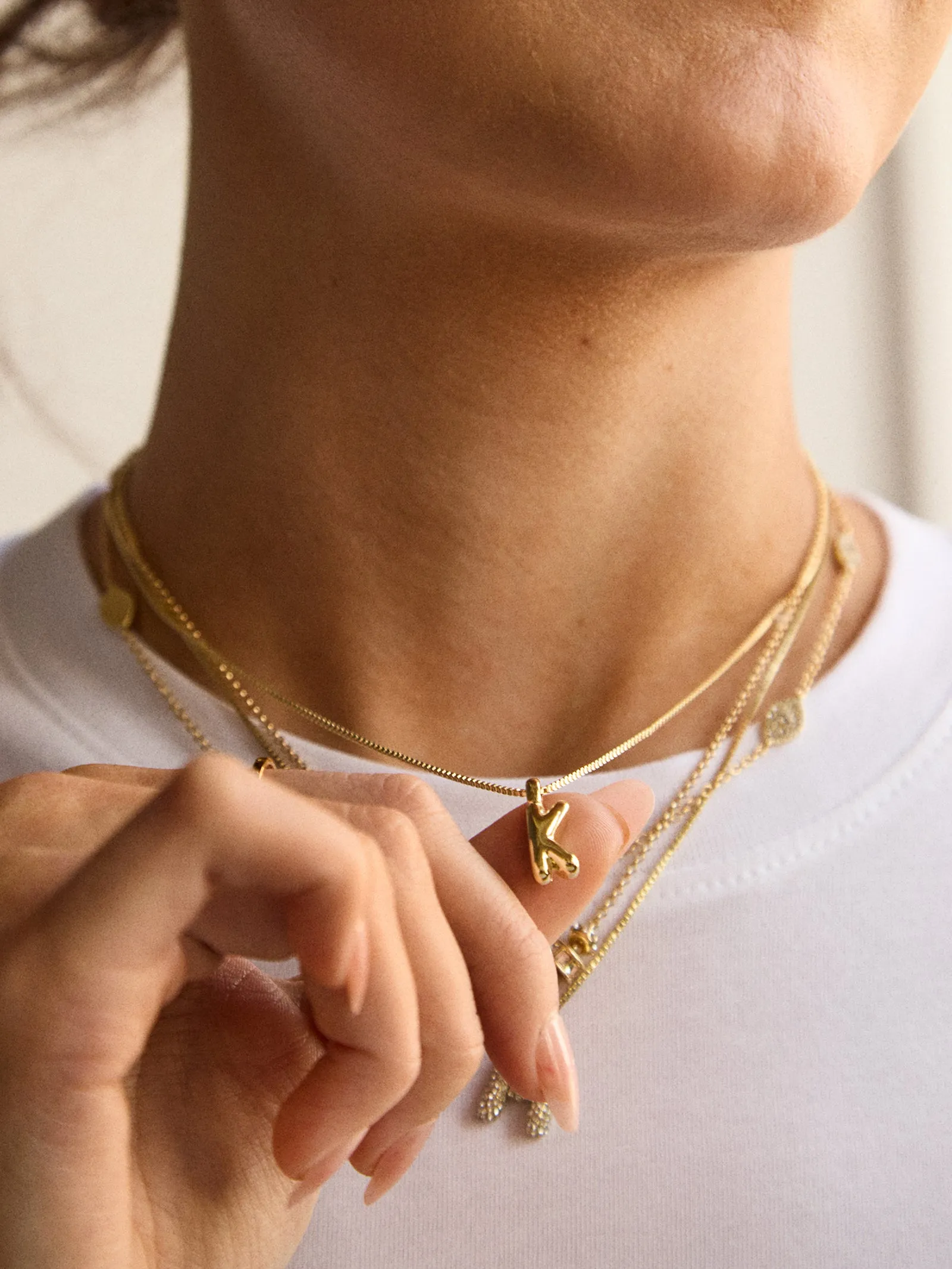 Gwen Mini Bubble Initial Necklace - Gold sold by BaubleBar product image thumbnail 2