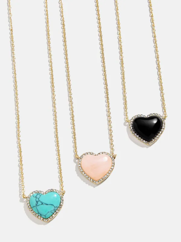 Freya Heart Necklace - Rose Quartz sold by BaubleBar