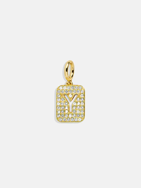 Block Pavé Initial Cluster Charm - Y sold by BaubleBar