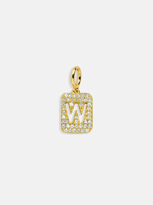 Block Pavé Initial Cluster Charm - W sold by BaubleBar